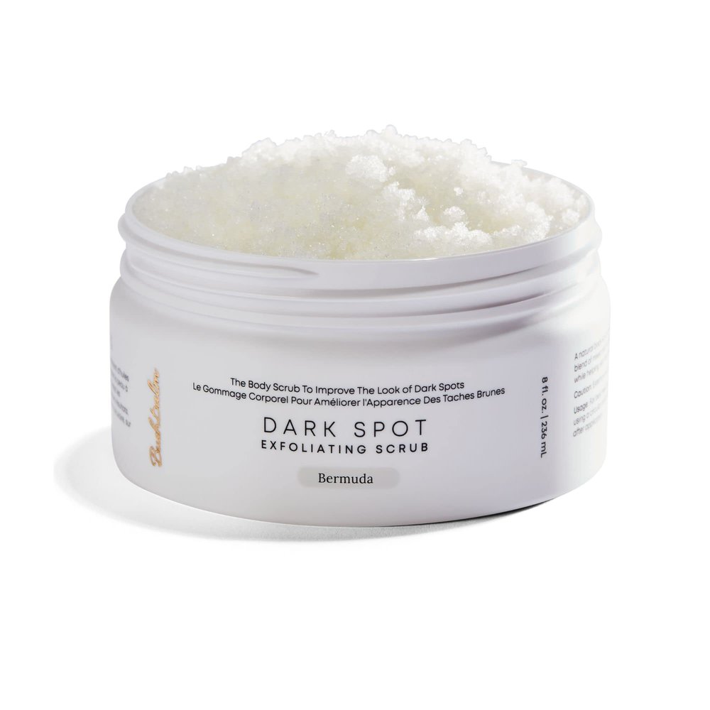 Bushbalm Dark Spot Exfoliating Scrub  Pre-Shave Sugar Scrub for Dark Spots, Hyperpigmentation, Razor Bumps & Dry Skin  Gently Buffs & Soothes Sensitive Skin - Bermuda 236 ml