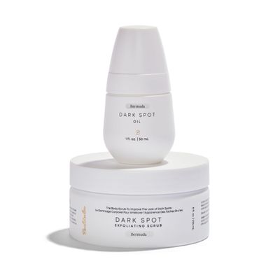 Bushbalm Dark Spots and Ingrown Hair 2 Step Routine - Rejuvenate and Nourish - Ingrown Hair Oil (30 ml) and Exfoliating Scrub (236 ml) - Bermuda