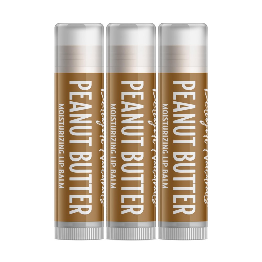 Delight Naturals Peanut Butter Lip Balm - Set of Three