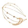 Hair Band Metal Wavy Brain Gold Female Detail Simple Moon Star Pearl Headband Out Of The Stylus Headband-Moon view 1