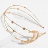 Hair Band Metal Wavy Brain Gold Female Detail Simple Moon Star Pearl Headband Out Of The Stylus Headband-Moon view 4