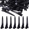 100pcs Black Single Prong Curl Clips Metal Alligator Hair Pins Styling Clips for Women Men Hair Extensions Salon Haircut, 4.5 cm x 0.8 cm view 1