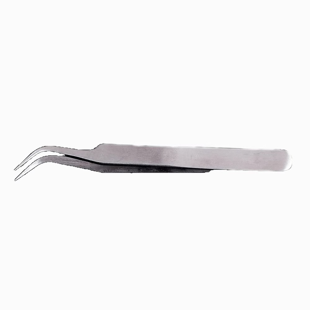 Eyelash Extension Tweezers ESD-15 Stainless Steel Tweezers, Used for Eyelash Extension, Manual Calibration Elbow Tweezers (Silver) 1pcs
