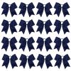 16PCS 8" Large Cheer Hair Bows Ponytail Holder Elastic Band Handmade for Cheerleading Teen Girls College Sports (16 Pcs) (Navy) view 1