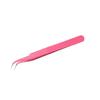 Eyelash Extension Tweezers ESD-15 Stainless Steel Tweezers, Used for Eyelash Extension, Manual Calibration Elbow Tweezers (Dark Pink) 1pcs view 1