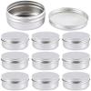 10 PCS 1.7oz/3.4oz Aluminum Tin Jars,Mini Screw Top Metal Cans Round Cosmetic Sample Jar with Lids Cosmetic Containers for Lip Balm,Cosmetic,Candy,Jewelry,Tea,DIY Crafts (100/3.4oz) view 1
