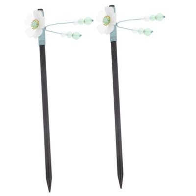 Beaupretty 2pcs Vintage Floral Hair Chopstick Elegant Hair Bun Maker for Ancient Chinese Hairstyles for Weddings Parties and Daily Use