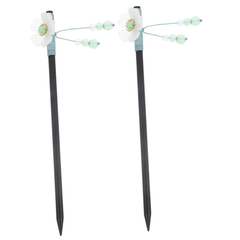 Beaupretty 2pcs Vintage Floral Hair Chopstick Elegant Hair Bun Maker for Ancient Chinese Hairstyles for Weddings Parties and Daily Use