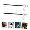 Beaupretty 2pcs Vintage Floral Hair Chopstick Elegant Hair Bun Maker for Ancient Chinese Hairstyles for Weddings Parties and Daily Use view 4