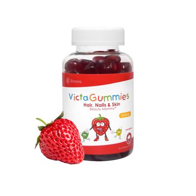 Dr. T Hair, Nails & Skin Gummies for Women  with Biotin, Vitamins E & C  Beauty Vitamin for Nail Strength, Hair Thickness & Skin Elasticity  Strawberry Flavor, 60 Count (1 Pack)