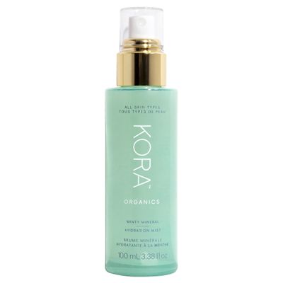 KORA Organics Minty Mineral Hydration Mist with Aloe Vera, Refresh & Uplift, Certified Organic, Cruelty Free, 3.38 fl oz