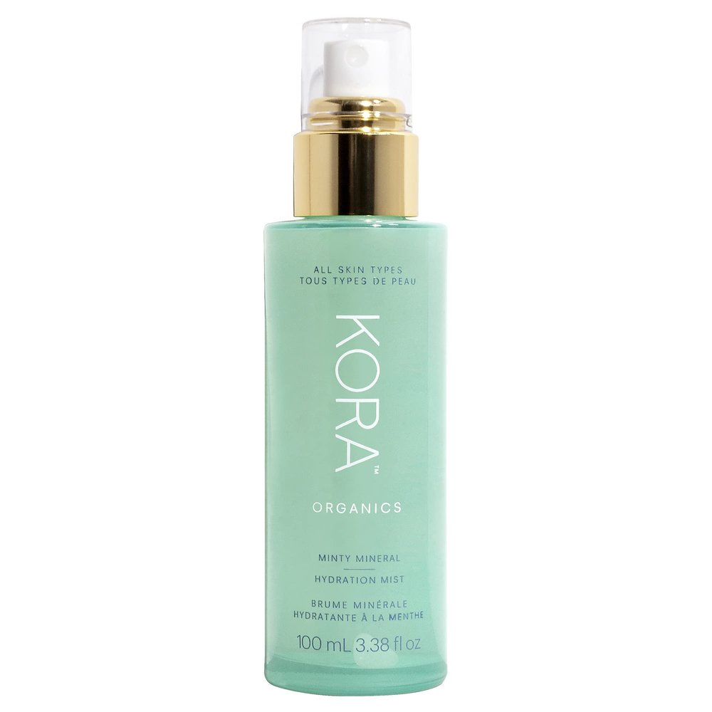 KORA Organics Minty Mineral Hydration Mist with Aloe Vera, Refresh & Uplift, Certified Organic, Cruelty Free, 3.38 fl oz