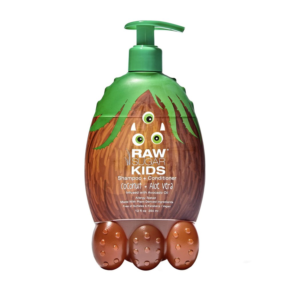 RAW SUGAR Kids' 2-in-1 Shampoo + Conditioner - Coconut + Aloe Vera - 12 oz