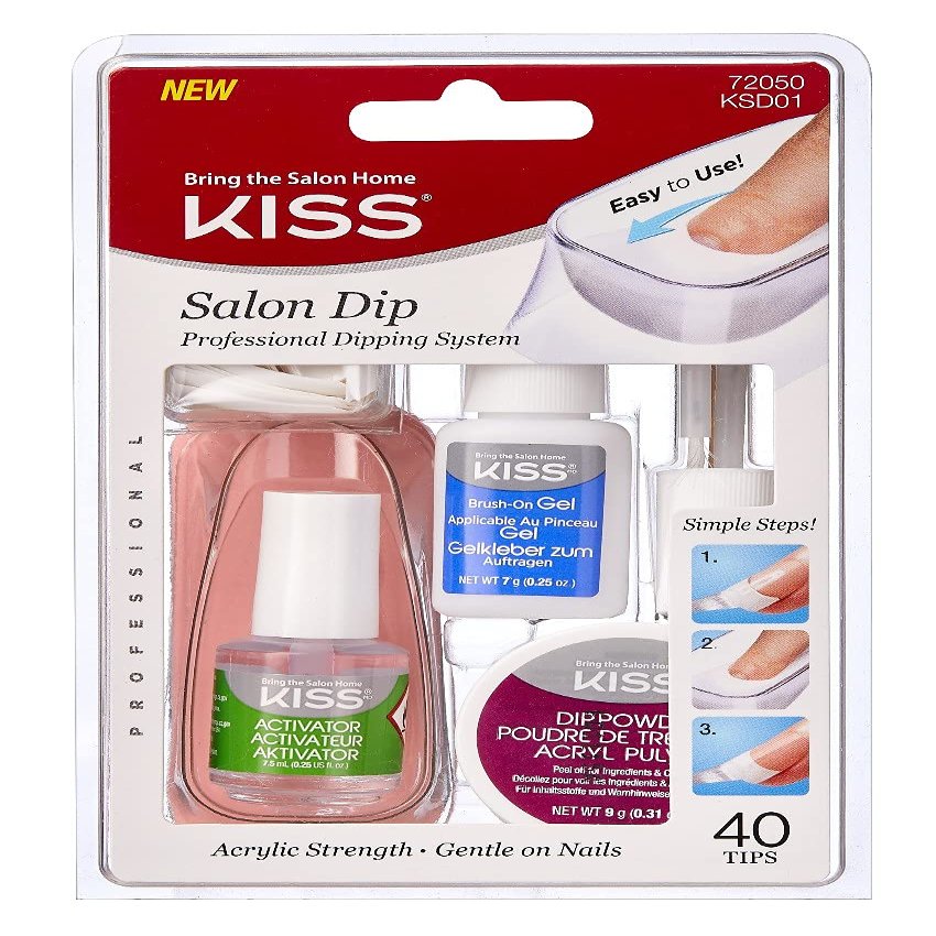 Kiss Salon Dip Prof Dipping System Acrylic Strength 40 Tip (Pack of 6)