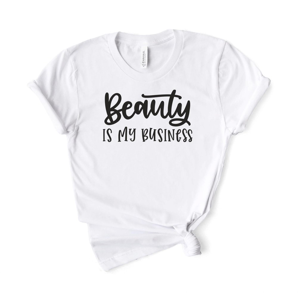 Beauty School Shirt, Cosmetologist Tee, Makeup Gift, Skincare Esthetician, Bella Canvas Soft-Feel Unisex Tee White
