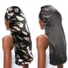 greatremy 2PCS Silky Satin Hair Bonnet Long Bonnet for Women Dreadlocks,Braids,Locs,Curly,Long Hair Cap for Sleeping Black Breathable Sleep Cap view 1