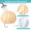 3 Pack Extra Large Double Layer Adjustable Shower Caps for Women, Waterproof Exterior & EVA Lining, Oversized Design for All Hair Lengths view 4