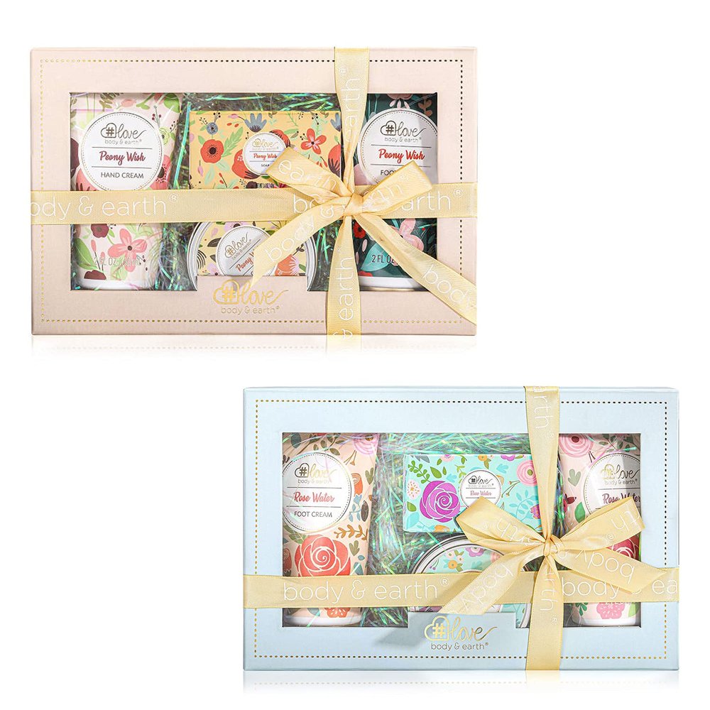 BODY & EARTH # LOVE Body Skin Care Gift Set for Women - Peony & Rose Scented Set
