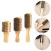 Beaupretty 3pcs Beard Grooming Brush Dual-sided Handle Facial Care Brushes for Men Natural Boar Bristles for Beard Cleaning and Detangling Included view 3