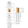 10ml Essential Oil Roller Bottles High-grade Frosted Glass Roller Bottles with Stainless Steel Roller Balls,Wood Grain Lid, for Essential Oil Cosmetic Sample (10 Pcs) view 2
