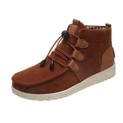 oiangi Women's Sport Shoes Lace-Up Wild Round Toe Retro Flock Solid Color Casual Sneakers Comfortable Casual Walking Shoes