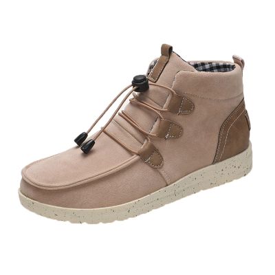 oiangi Women's Sport Shoes Lace-Up Wild Round Toe Retro Flock Solid Color Casual Sneakers Comfortable Casual Walking Shoes
