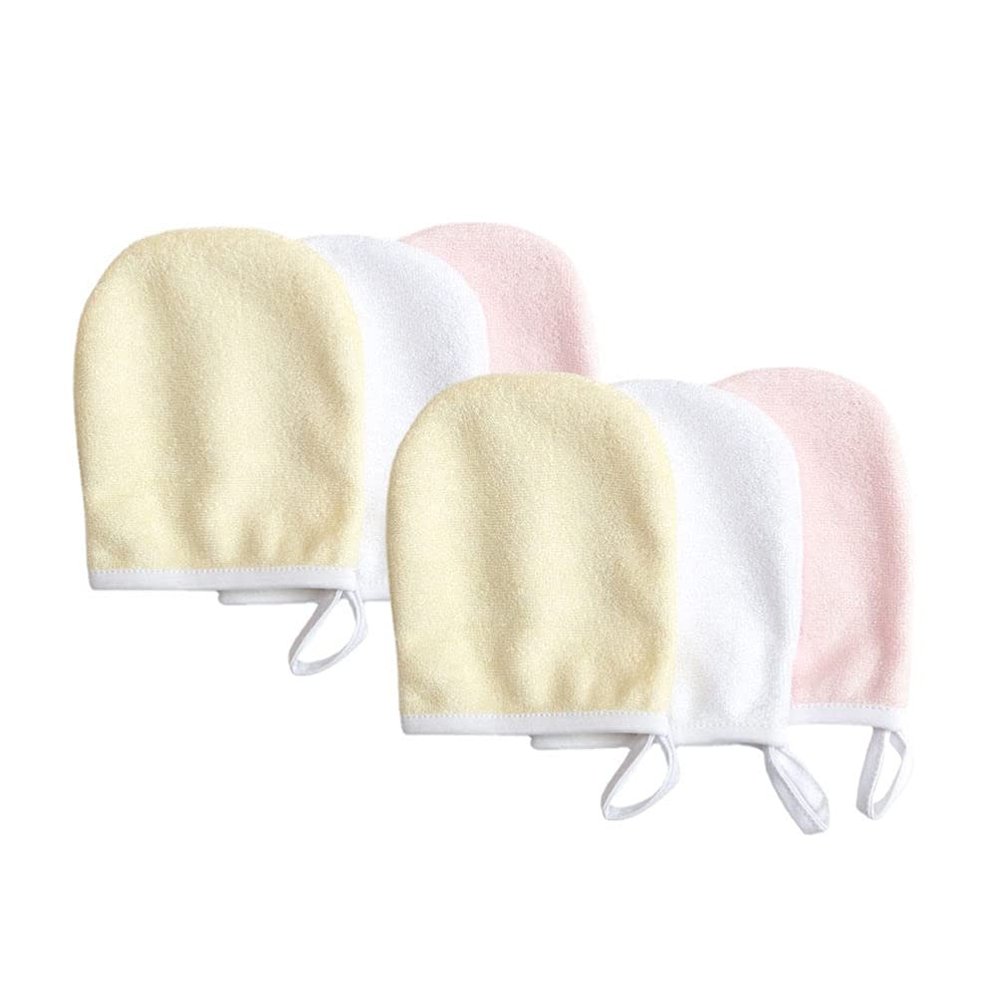 6Pcs Microfiber Makeup Remover Cloth Gloves Facial Cleansing Pads for Facial Exfoliating Cleansing Makeup Removal (Random Color)