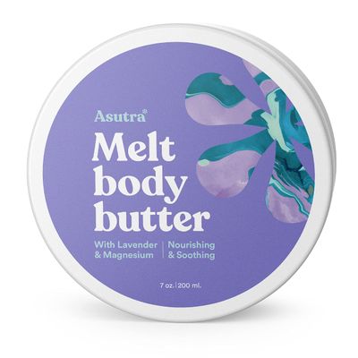 ASUTRA Magnesium Body Butter Lotion with Lavender Scent, 7 oz - Soothing Shea Butter & Almond Oil Moisturizer, Premium-Quality Magnesium, Lavender Essential Oil
