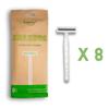 Hair Removal Crazors 3 Blades  Disposable Razors for Men/Women's Grooming  Single-Use Body & Face Shaver  Raw-Material Earth+Skin Loving Travel-Size Toiletries  8-Pack by MyFriendly view 4