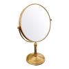 Gecious Antique Brass Makeup Mirror 1X/10X Free Standing 8 Inches 360 Swivel Dual-Sided Tabletop Makeup Mirror, Metal view 1