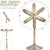 Gecious Antique Brass Makeup Mirror 1X/10X Free Standing 8 Inches 360 Swivel Dual-Sided Tabletop Makeup Mirror, Metal view 4