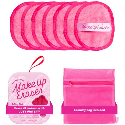 The Original Makeup Eraser 7-Day Set, Erase All Makeup with Just Water, Including Waterproof Mascara, Eyeliner, Foundation, Lipstick, Sunscreen, and More! Original Pink, 7ct.