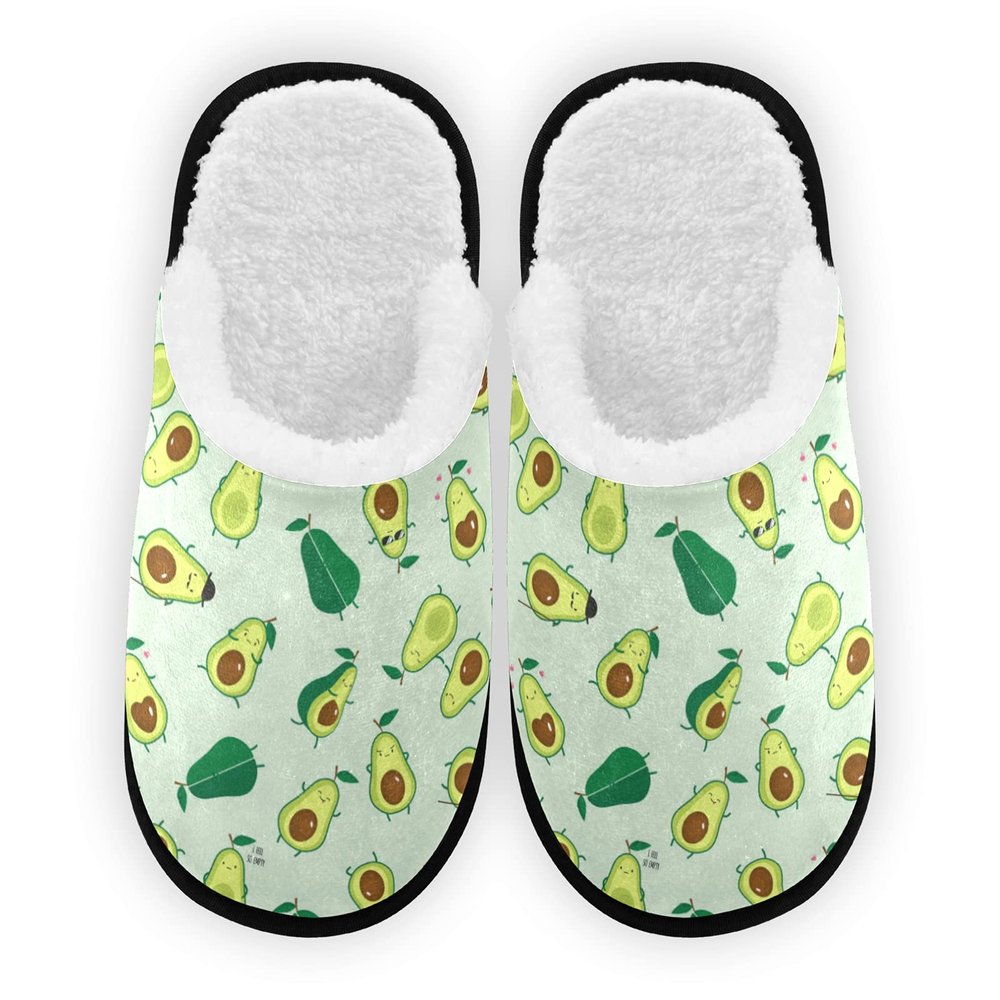 Umidedor Cute Avocados Mens Slippers, Soft Memory Foam Non-Slip Indoor House Slippers Home Shoes for Bedroom Hotel Travel Spa