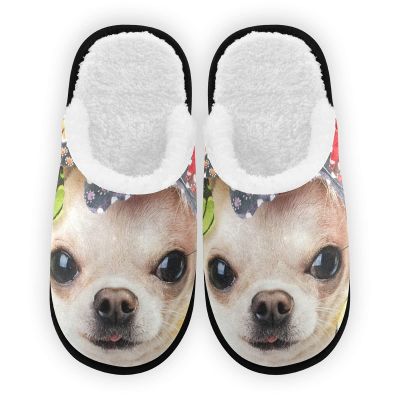 Umidedor Chihuahua Dog Butterfly Slippers For Women Girls, Soft Memory Foam Non-Slip Indoor House Slippers Home Shoes for Bedroom Hotel Travel Spa