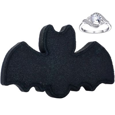 Jackpot Candles Halloween Bat Bath Bomb with Size 9 Ring Inside Large Made in USA