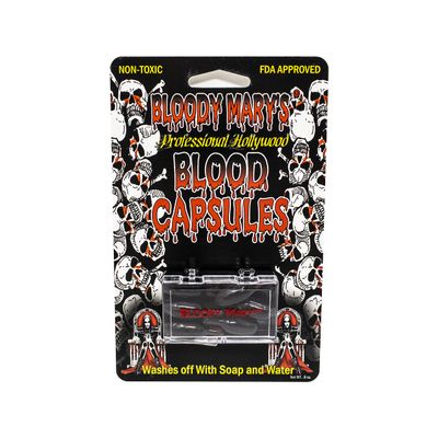Bloody Mary's Professional Hollywood Fake Blood Capsules Vampire FX Special Effects Horror Halloween (6 PACK)