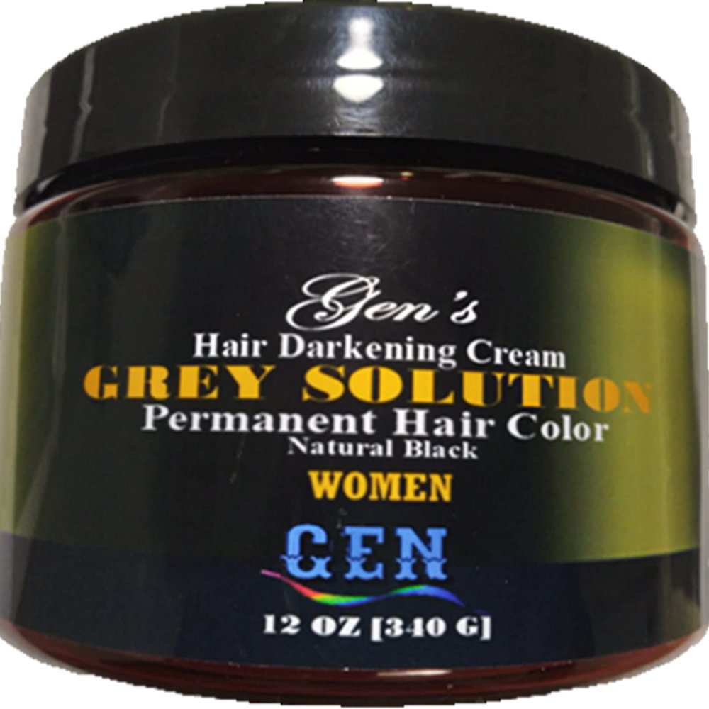 GEN's Women's Hair Darkening Cream. Permanent Grey Solution, 12 oz. 100% Organic Hair Dye with 7-14 day turnaround.