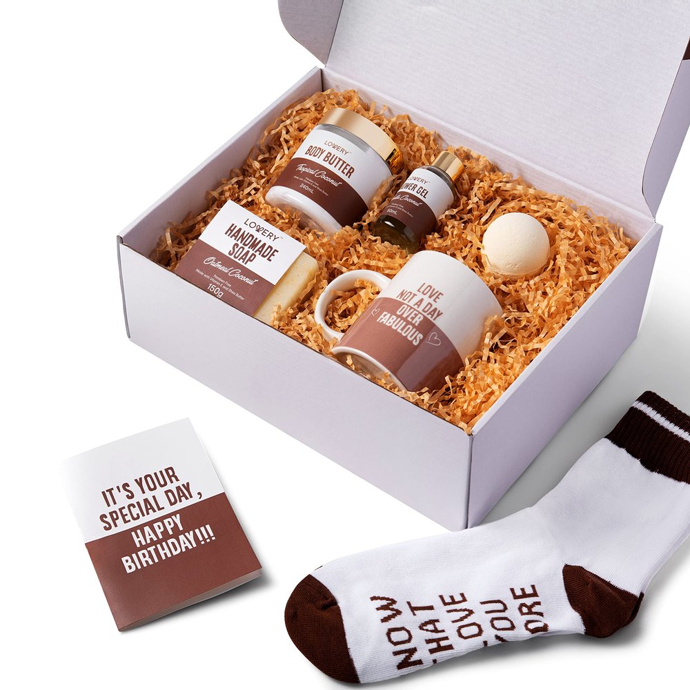 Christmas Gift Box, Personalized Gifts for Men, Funny Thank You Gifts for Her & Him, Inspirational Gifts for Mom, Wife Sister Coworker Best Friend, Happy Birthday Spa Gift Basket, Self Care