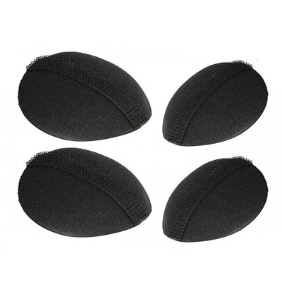 2 Pairs Black Sponge Bump IT UP Volume Hair Base Styling Insert Tool Hair Pad Hair Bun Maker Hair Accessories (2Large+2Small)