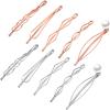 10 Pieces Geometric Metal Hair Clips and Barrettes for Women - Minimalist Hair Styling Accessories, Dainty Wedding Headwear (Silver, Rose Gold) view 1
