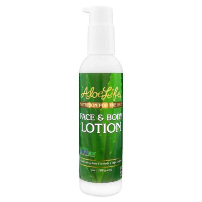 Aloe Life - Face & Body Lotion, Concentrated Formula, Hydrates Dry Skin, Contains Antioxidants, Minerals, & Herbal Extracts, Pleasant Grapefruit Scent, Safe For All Skin Types, Gluten-Free (7 oz)