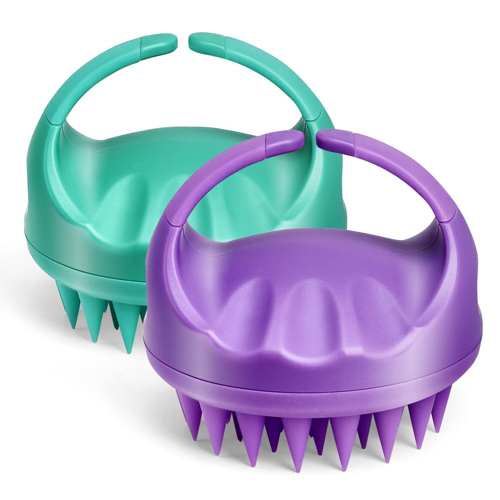 Yimingbuty Hair Scalp Massager Shampoo Brush, 2-Pack Brush with Soft Silicone Bristles Upgraded Shower Scalp Scrubber for Scalp Exfoliator, Dandruff, Hair Growth, for Wet and Dry Hair, Women Men