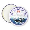 Badger Biodegradable Reef Safe Sunscreen, SPF 50 Mineral Sunscreen, 98% Organic Ingredients, Unscented, Water Resistant Adventure Sport Sun Cream, Travel Size 2.4 oz Tin view 1