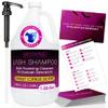 Professional Lash Shampoo for Extensions 1.05 Gallon Bulk (3.98L) + 50 Aftercare Cards & Pump Salon-Grade Eyelash Cleanser, Oil-Free Tangerine-Mango Scent, Made in North America Lash Wash Concentrate view 1