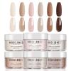 Modelones Nude Acrylic Powder 6 Colors Acrylic Nail Powder Kit Chocolate Brown Latte Soft Tones Cover Powder for Nail Art Extension No Nail Lamp Needed (C2-Going Nude) view 1