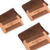 Menesia Wooden Beard Combs with Cases - Fine & Coarse Teeth, Pocket Comb for Beards, Mustaches & Hair, Brown Skull Design view 2