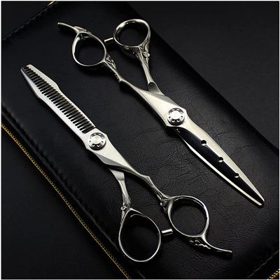 Hair Cutting Shears 6 Inch Matte Hair Cutting Scissors, Hairdressing Scissors, Beauty Scissors, Hair Salon, Flat Cut, Thinning Scissors for Senior Hairdressing Salon BY KKZY (Color : Set With Bag)