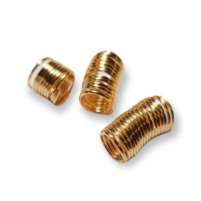 Beaditwearitloveit Copper Dreadlock Coils Wire Wrapped Loc Jewelry Beads For Braids Twists Natural Hair Cuffs Handmade Accessories (Gold)