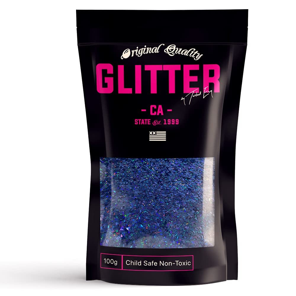 Blue Holographic Triangle Glitter Body Glitter for Hair Glitter, Nail Glitter, Rave Accessories 50g / 1.75oz - 2mm - 0.078"