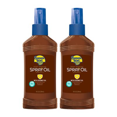 Banana Boat Deep Tanning Oil Spray SPF 4 | Dark Tanning Oil with SPF 4 Sunscreen, Water Resistant, 8Fl Oz each Twin Pack